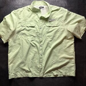 Habit Shirt Fishing Button Up Vented Green Short Sleeve Outdoors UPF40+ Mens XL